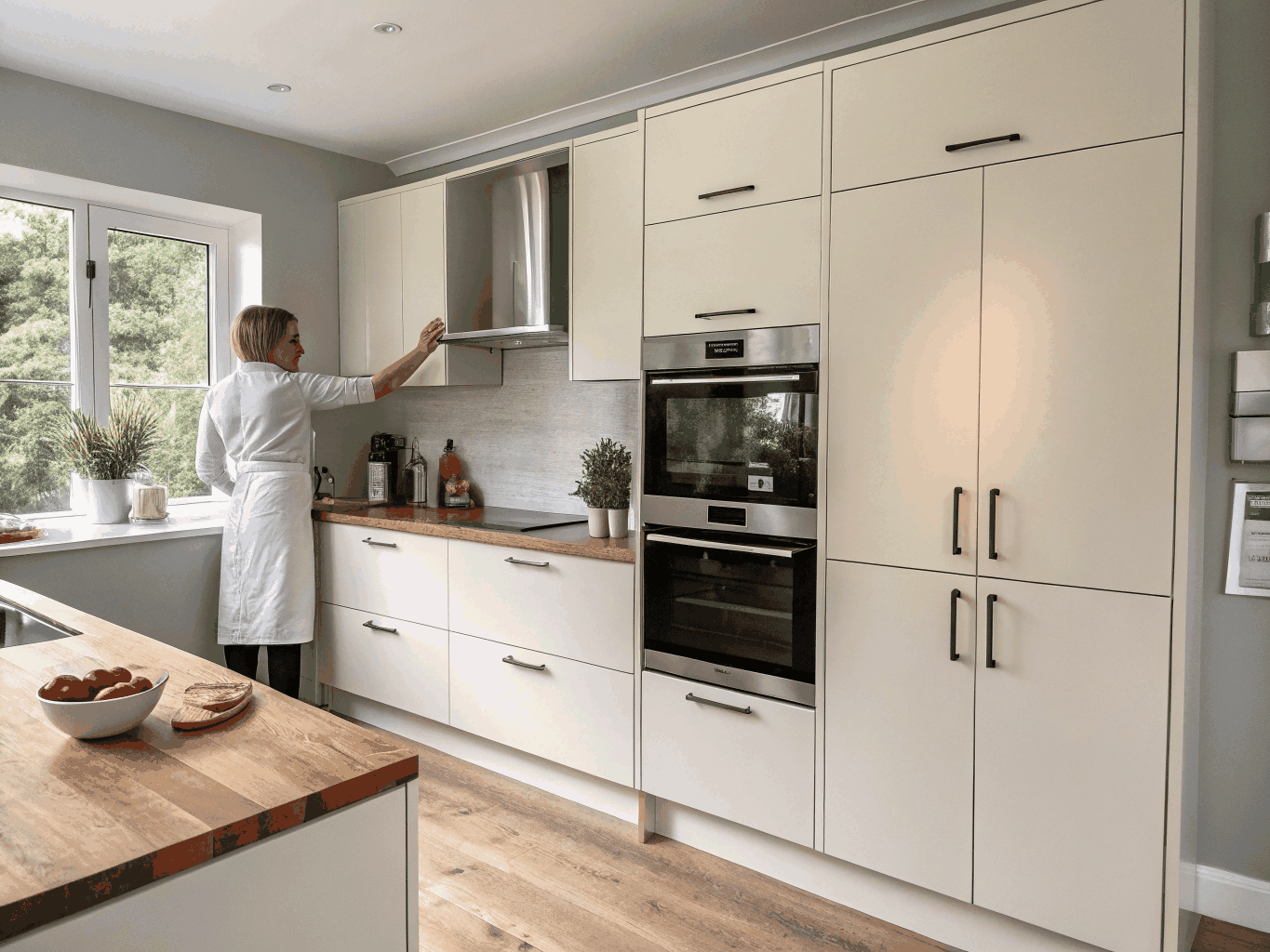 Modern kitchen with custom cabinetry and hidden walk-in pantry in Winnona Park